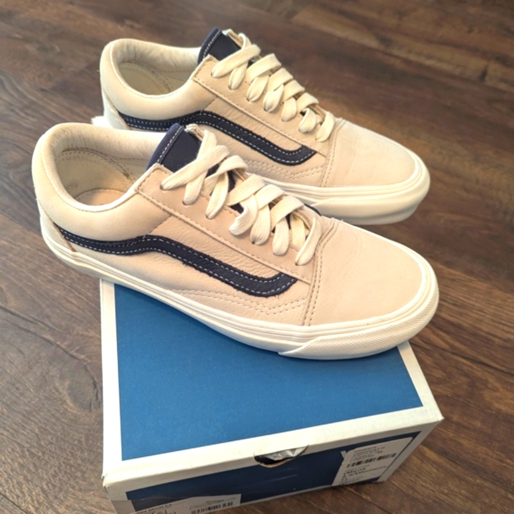 Vans Beige and Navy Sneakers